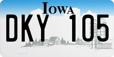 IA license plate DKY105