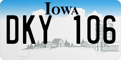 IA license plate DKY106