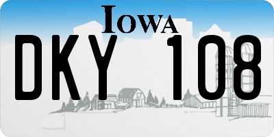 IA license plate DKY108