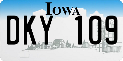IA license plate DKY109