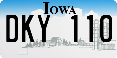 IA license plate DKY110