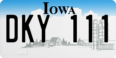 IA license plate DKY111