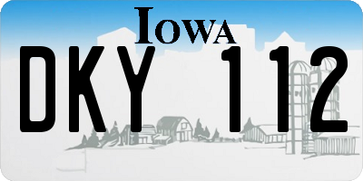 IA license plate DKY112