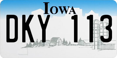 IA license plate DKY113
