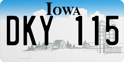 IA license plate DKY115