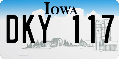 IA license plate DKY117