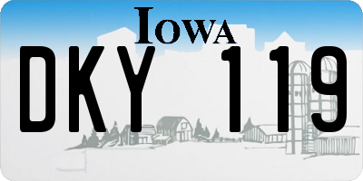 IA license plate DKY119