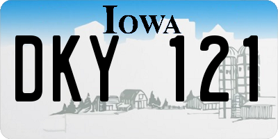 IA license plate DKY121