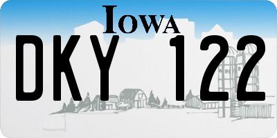 IA license plate DKY122