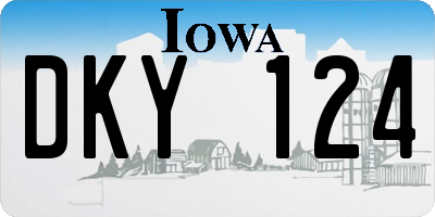 IA license plate DKY124