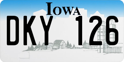 IA license plate DKY126