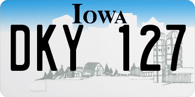 IA license plate DKY127