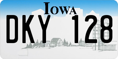 IA license plate DKY128