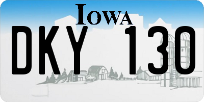 IA license plate DKY130
