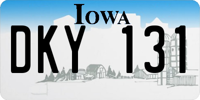 IA license plate DKY131