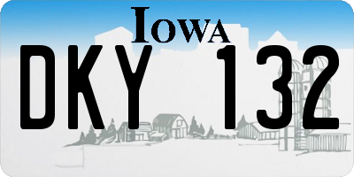 IA license plate DKY132