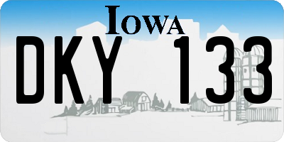 IA license plate DKY133