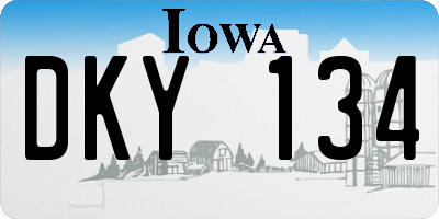 IA license plate DKY134
