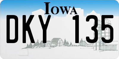 IA license plate DKY135