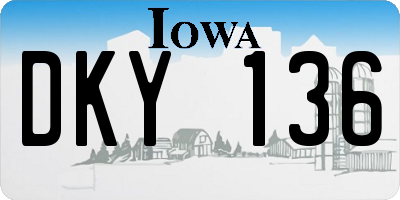 IA license plate DKY136