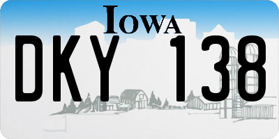 IA license plate DKY138