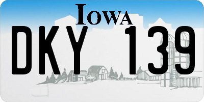 IA license plate DKY139