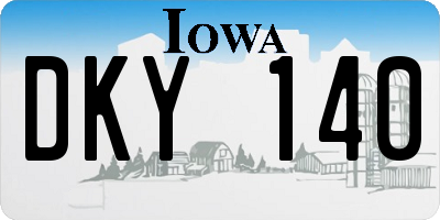 IA license plate DKY140