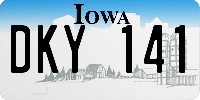 IA license plate DKY141