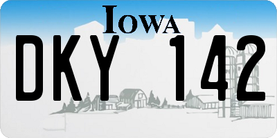 IA license plate DKY142