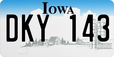 IA license plate DKY143