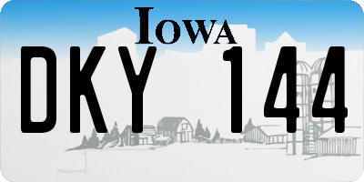 IA license plate DKY144