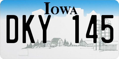 IA license plate DKY145