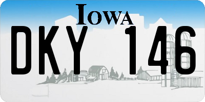 IA license plate DKY146