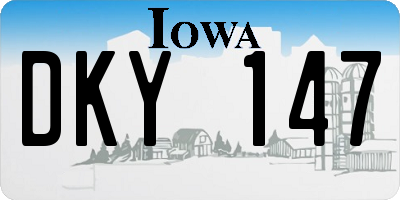 IA license plate DKY147