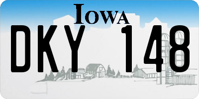 IA license plate DKY148