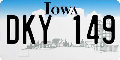 IA license plate DKY149