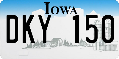 IA license plate DKY150