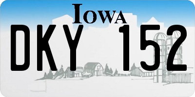 IA license plate DKY152