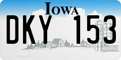 IA license plate DKY153