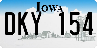 IA license plate DKY154