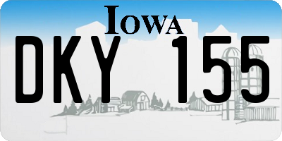 IA license plate DKY155
