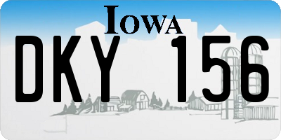 IA license plate DKY156