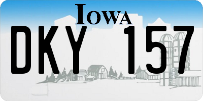 IA license plate DKY157