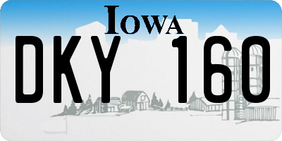 IA license plate DKY160