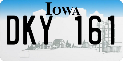 IA license plate DKY161
