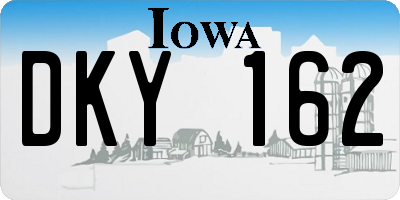 IA license plate DKY162