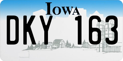 IA license plate DKY163