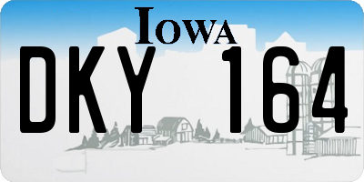 IA license plate DKY164