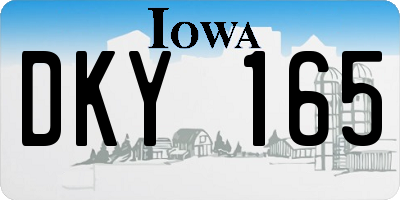 IA license plate DKY165