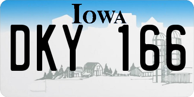 IA license plate DKY166